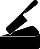 Simple Black Knife Slicing Through Butter for Culinary Design and Food Preparation vector
