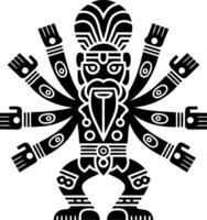 Tribal Multi-Armed Deity Symbol for Cultural Art and Design vector