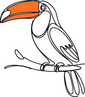 Toucan Line Art Illustration Bright Beak Design for Nature and Wildlife Themes vector