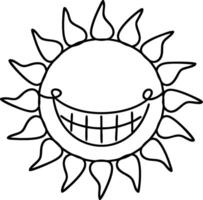 Smiling Sun Face Cartoon Sunshine with Playful Expression vector