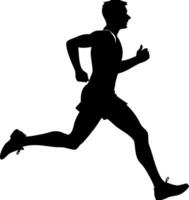Silhouette of Running Man in Motion Capturing Fitness and Movement vector