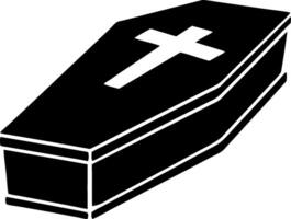 Black Coffin with Cross Illustration for Funeral Memorial Concepts vector