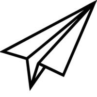 Black Outline Paper Airplane for Communication and Creativity Concepts vector