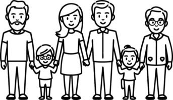 Multigenerational Family Portrait Illustration for Family Bonding Concepts vector