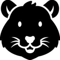 Cute Silhouette of Hamster Face Illustration for Animal Design Projects vector