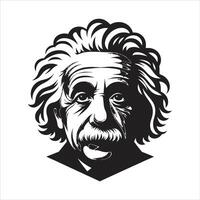 Albert Einstein Pencil Sketch of a Great Scientist and Mathematician in His Lab with Experiments and Ideas vector