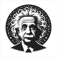 Great Scientist Albert Einstein with Lab Experiments and Ideas Free Pencil Sketch Illustration vector