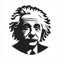 Albert Einstein Pencil Sketch of a Mathematician with Great Scientist Ideas in a Lab Free Illustration vector
