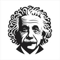 Albert Einstein Great Scientist Pencil Sketch Featuring Mathematical Ideas and Lab Experiments vector