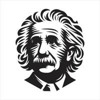 Albert Einstein Pencil Sketch in a Lab Environment with Innovative Ideas Free Illustration vector