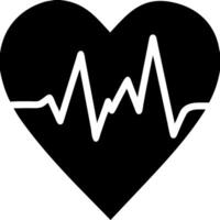 Heartbeat Line Inside Heart Symbol for Health and Medical Themes vector