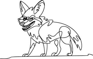 Continuous Line Wild Fox Drawing Art for Creative Design Projects vector
