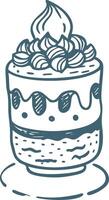 Delicious Dessert Illustration with Creamy Toppings and Layers vector