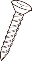 Illustration of Single Screw for Construction and DIY Projects vector