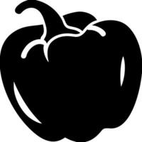 Black Bell Pepper Silhouette Illustration for Food and Culinary Design Graphics vector