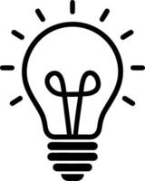 Light Bulb Symbolizing Creativity and Innovation with Radiating Lines vector