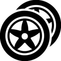 Illustration of Black Tire and Wheel with Rotation Arrows for Automotive Themes vector