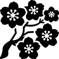 Elegant Cherry Blossom Silhouette Branch Illustration for Design Use vector