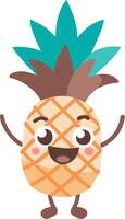 Cute Smiling Pineapple Character Illustration for Children's Design vector