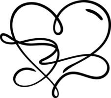 Elegant Heart Calligraphy Design for Romantic Crafts and Decorations vector