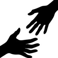 Helping Hands Silhouette Reaching for Support and Connection vector