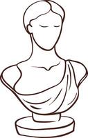 Elegant Classical Greek Statue Line Art for Artistic and Decorative Use vector