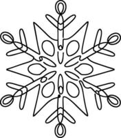 Intricate Line Art Snowflake Design for Winter Holiday Decor vector