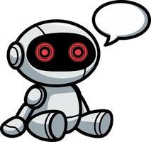 Cute Robot Cartoon with Speech Bubble for Communication Concepts vector