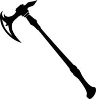 Fantasy Battle Axe Silhouette for Medieval Gaming and Design Projects vector