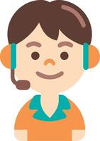 Cute Customer Service Representative Cartoon with Headset vector
