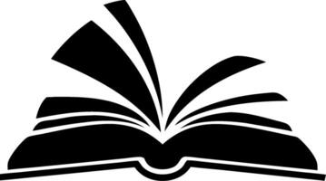 Open Book Silhouette Symbol of Knowledge and Education on Simple Background vector