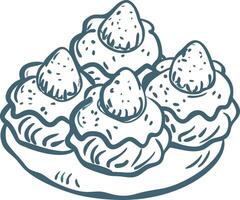 Delicious Strawberry Topped Cream Puffs Illustration for Bakery Design vector