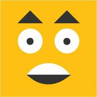 Surprised Face Emoticon Cartoon Expression Yellow Background vector