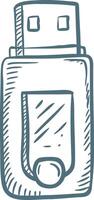 Hand Drawn USB Flash Drive Illustration for Technology and Digital Storage Concepts vector