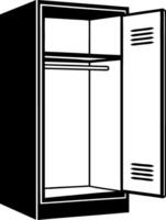 Open Locker Illustration Minimalistic Storage Design vector