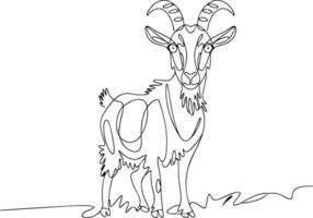 Minimalist One Line Drawing of a Goat for Design and Decor Projects vector
