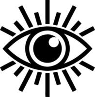Mystical Eye Symbol with Radiating Lines for Vision and Spiritual Concepts vector