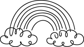 Minimalist Rainbow and Clouds Illustration for Decor and Design vector