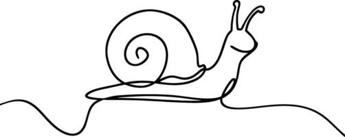 Minimalist Line Art Snail Illustration for Creative Design Projects vector
