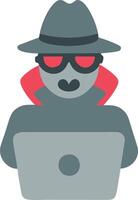 Mysterious Hacker Illustration with Computer and Spy Elements vector