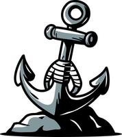 Nautical Anchor Illustration Symbolizing Strength and Stability vector
