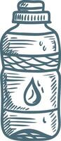 Water Bottle Illustration Reusable Hydration Container Sketch vector
