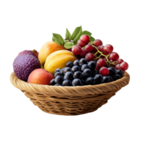 Realistic Fruit Basket Clipart with Transparent Background for Creative Use png