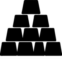 Stack of Black Silhouette Gold Bars Illustration for Finance and Wealth Concepts vector