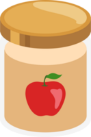 Illustration of Apple Jam Jar png