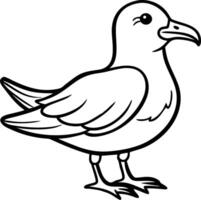 Simple Line Art Seagull Illustration for Nature and Wildlife Projects vector