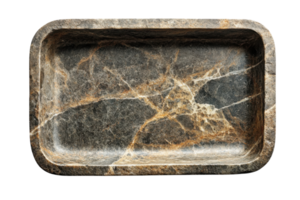 elegante retangular mármore bandeja exibindo natural pedra padrões e texturas para casa decoração ou servindo necessidades png