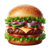 a hamburger with a red onion on the top and a green lettuce on the top png