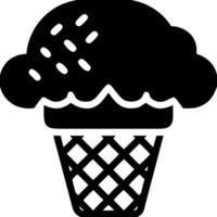 Black Ice Cream Cone for Dessert and Food Design in Simple Style vector