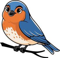 Cute Blue and Orange Bird Illustration for Nature and Wildlife Designs vector